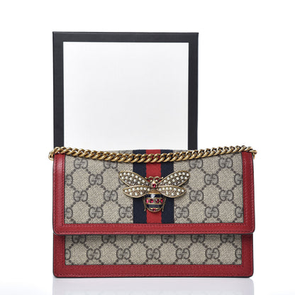 Gucci GG Supreme Monogram Web Queen Margaret Chain Wallet Red 7 of 7
