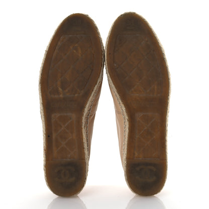 Chanel Lambskin CC Espadrilles 38 Beige Black 7 of 16