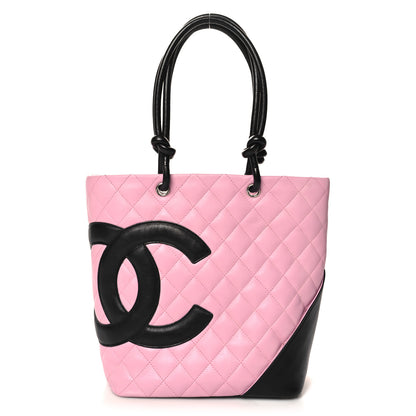 Chanel Calfskin Quilted Medium Cambon Tote Pink Black 1 of 13