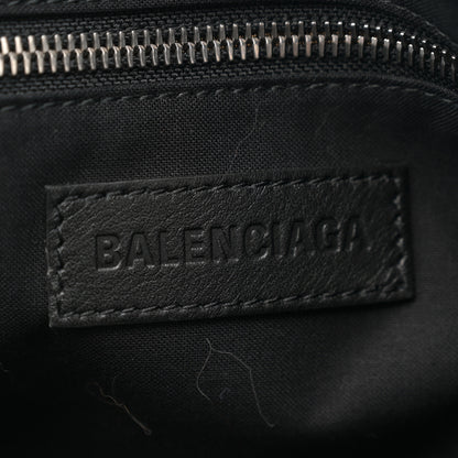 Balenciaga Cotton Canvas Calfskin BB Logo Jumbo Small Tote Bag Black White 6 of 9