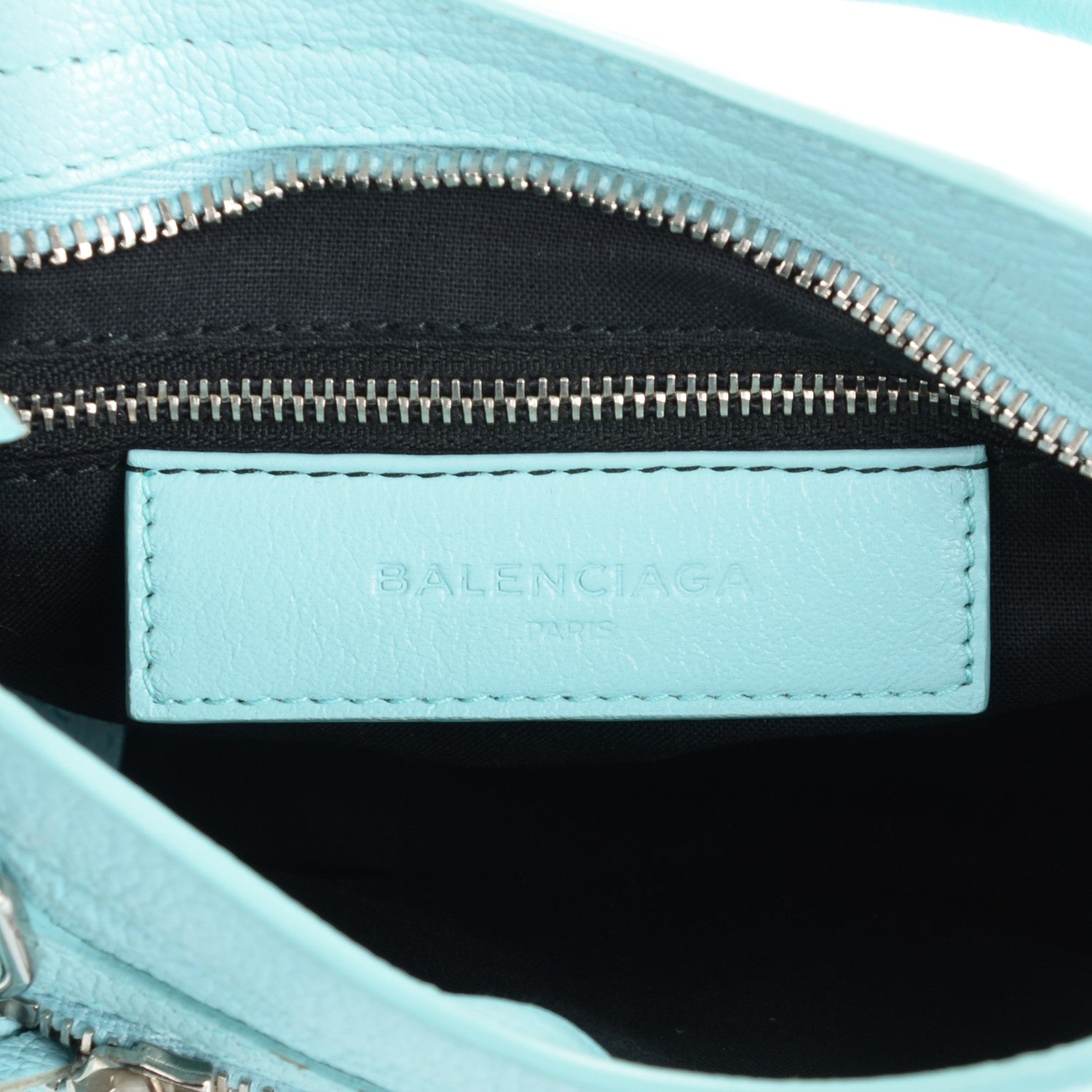 Balenciaga Chevre Silver Metallic Edge Hardware Classic Hardware Mini City Bleu Maldives 6 of 8