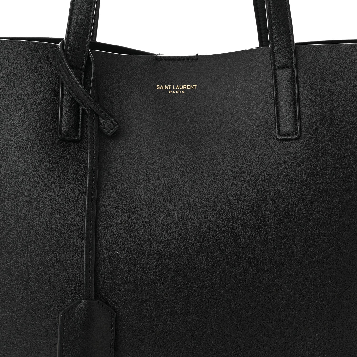 Saint Laurent Calfskin North-South Shopping Tote Black 9 of 14