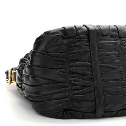 Prada Nappa Gaufre Buckle Shoulder Bag Black 8 of 15
