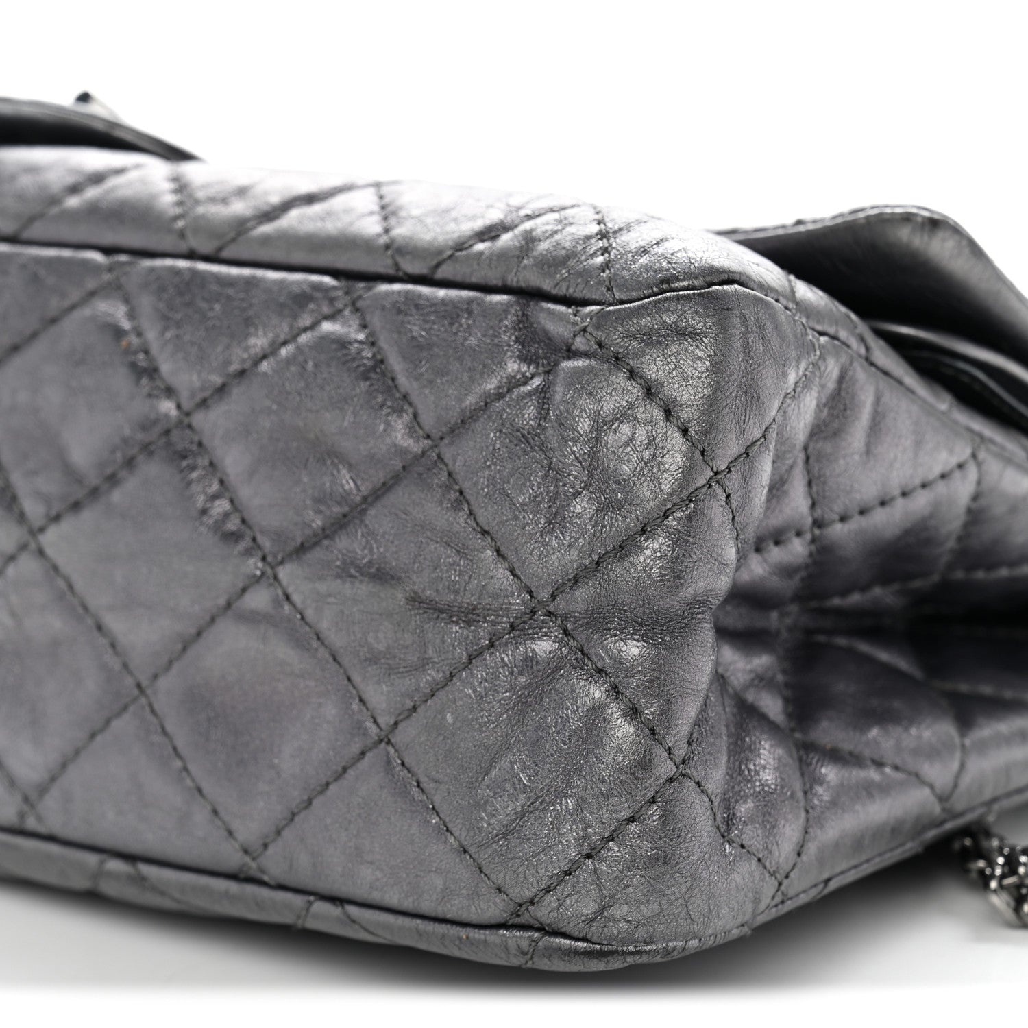 Chanel Metallic Aged Calfskin Quilted 2.55 Reissue 227 Flap Dark Silver 10 of 13