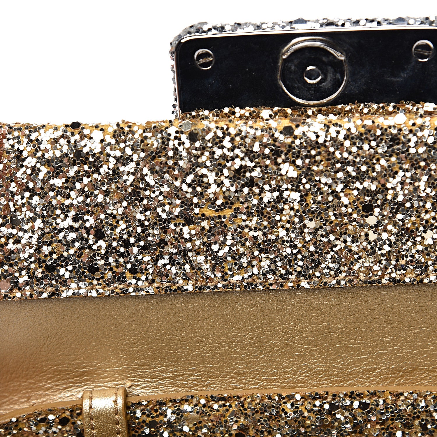 Saint Laurent Glitter Small Lulu Bunny Satchel Gold Silver 8 of 12