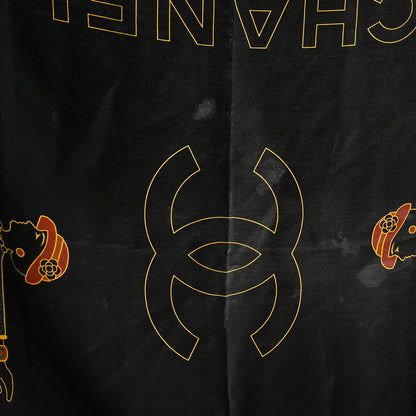 Chanel Silk Egyptian CC Scarf Black 6 of 7