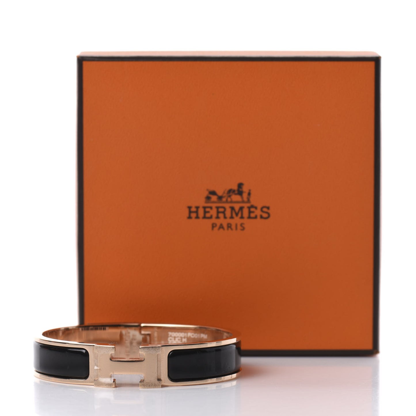 Enamel Narrow Clic Clac H Bracelet PM Black