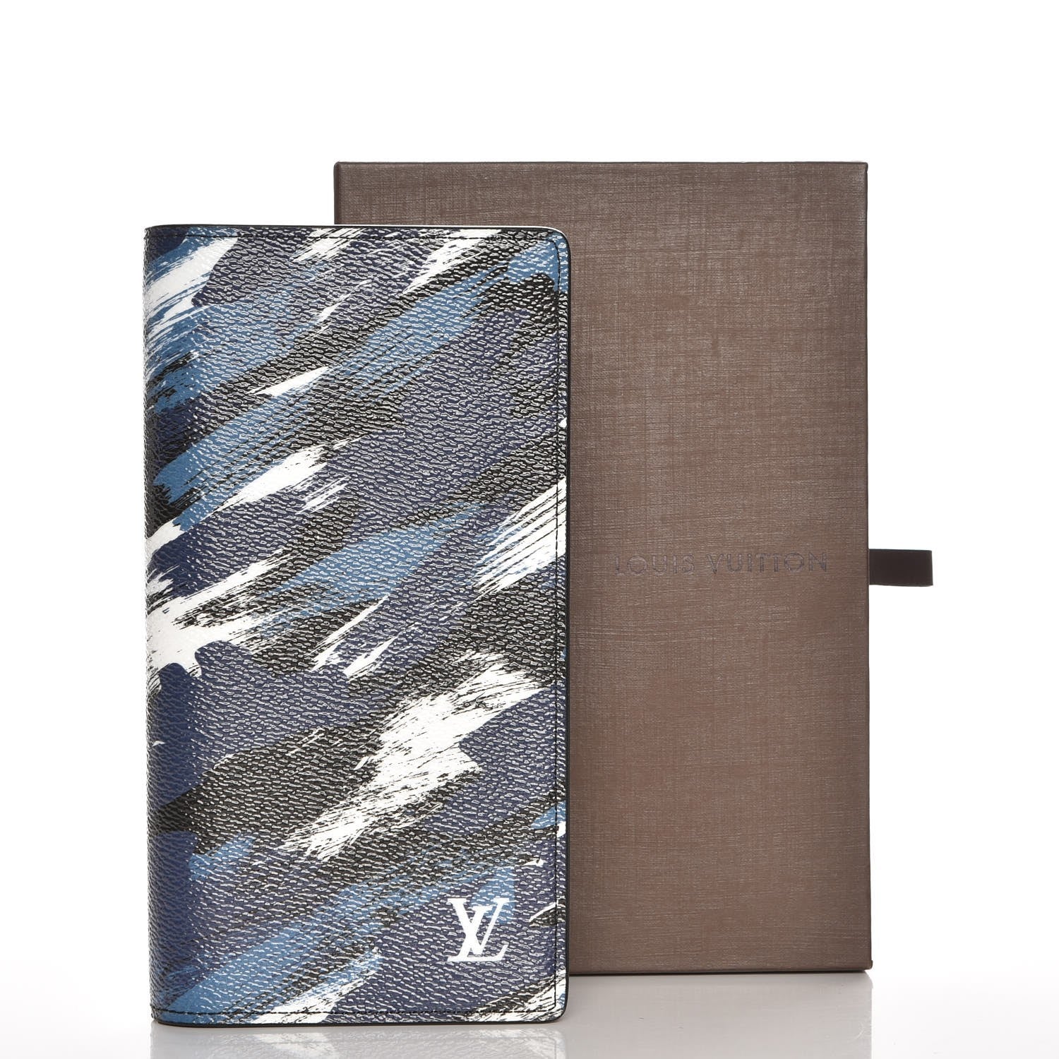 Louis Vuitton Canvas Printed Brushstroke Camouflage Brazza Wallet Blue 8 of 8
