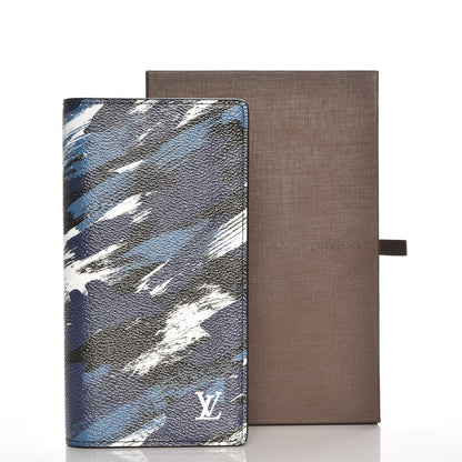 Louis Vuitton Canvas Printed Brushstroke Camouflage Brazza Wallet Blue 8 of 8