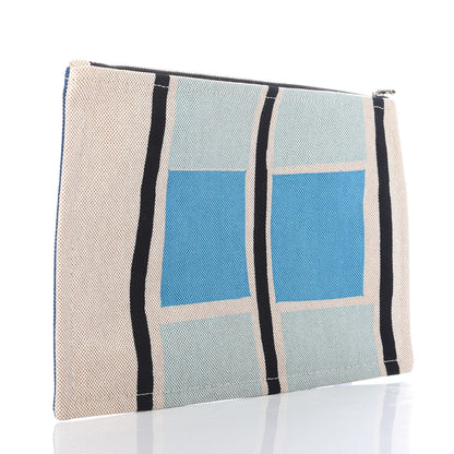 Hermes Toile Flat Waikiki Pouch Blue 3 of 6