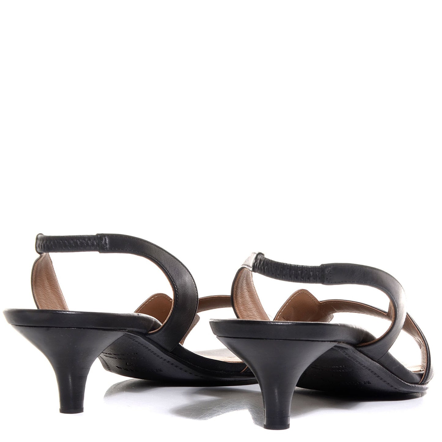 Calfskin Ottomane Slingback Sandals 37 Black