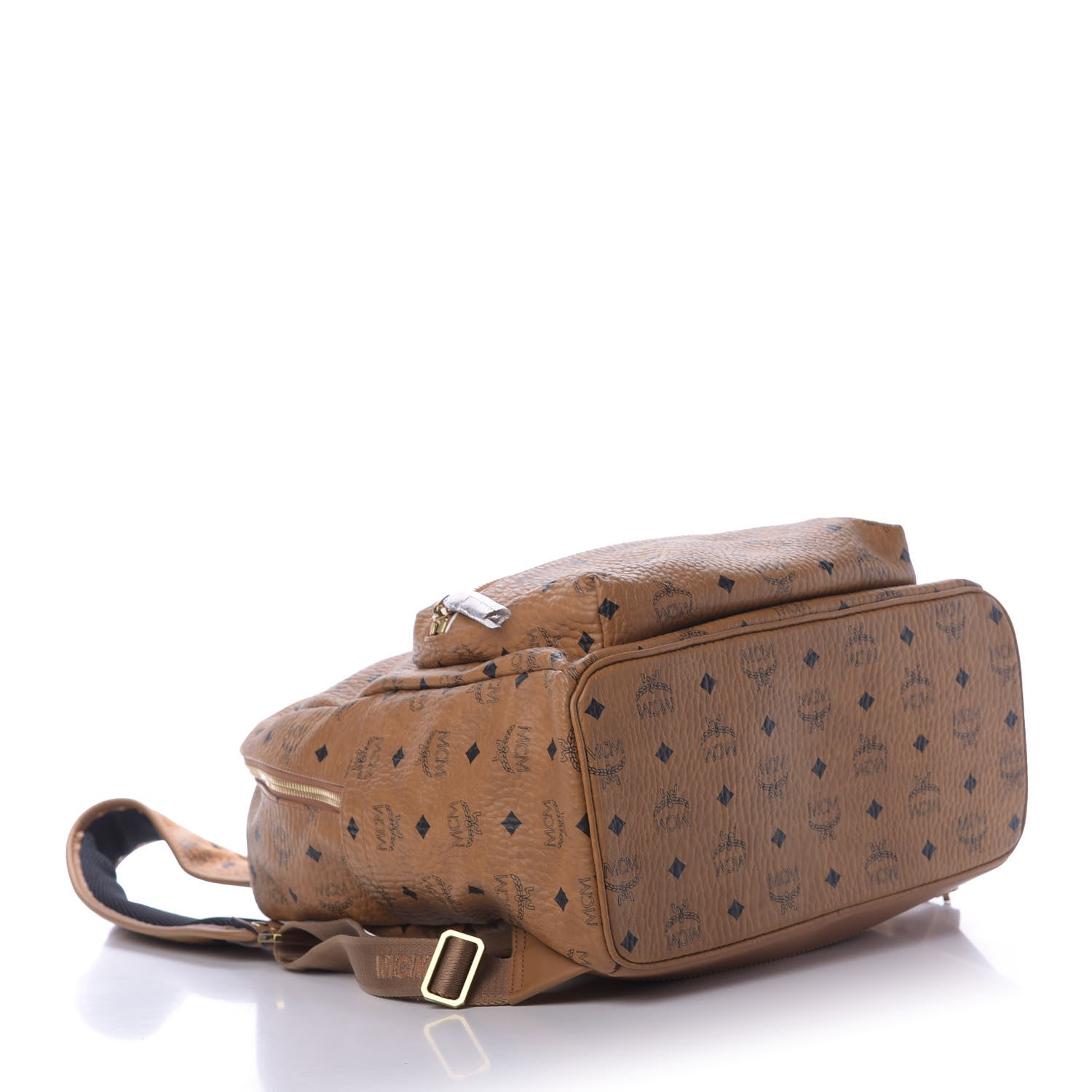 MCM Visetos Chevron Stripe Medium Stark Backpack Cognac 3 of 10