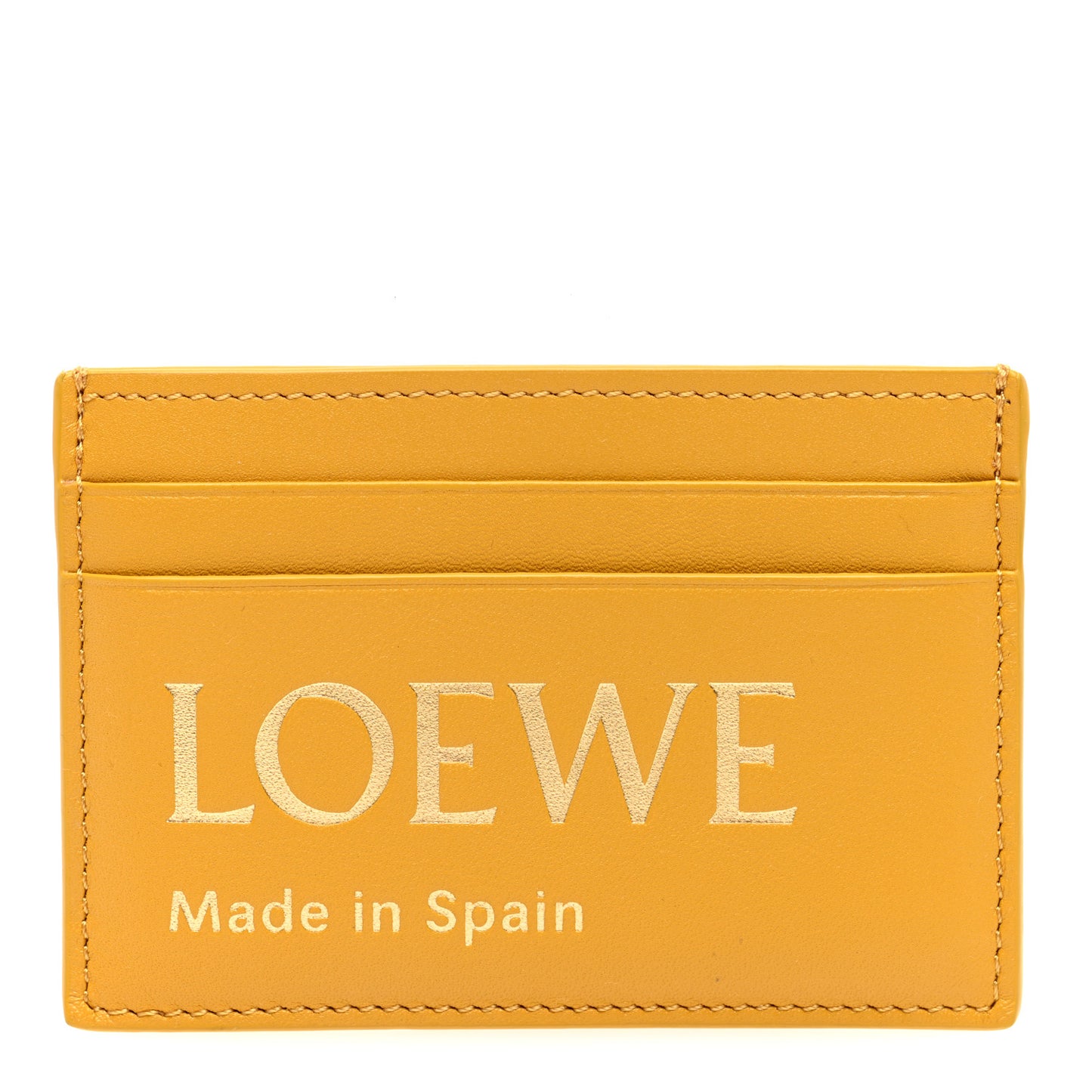 Calfskin Logo Card Holder Sunflower