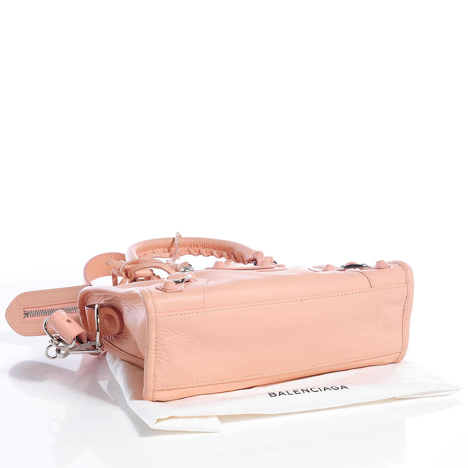 Balenciaga Matte Goatskin Rubber Covered Classic Hardware Mini City Rose Poudre 4 of 9