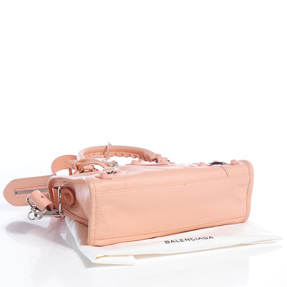 Balenciaga Matte Goatskin Rubber Covered Classic Hardware Mini City Rose Poudre 4 of 9