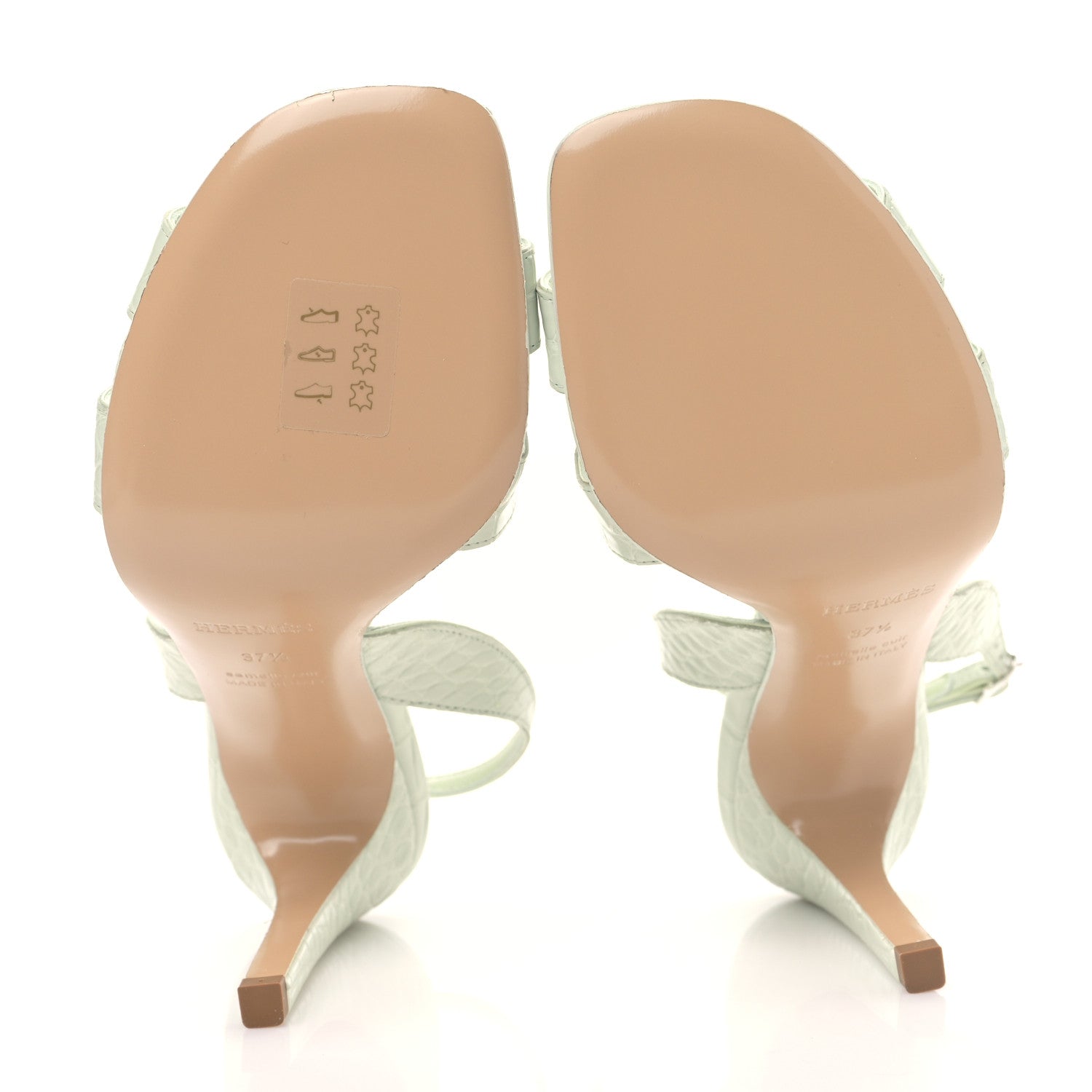 Hermes Alligator Ella 105 Sandals 37.5 Vert D'eau 5 of 9