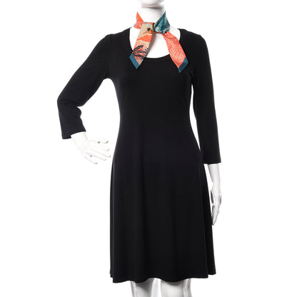 Hermes Silk Under The Waves Twilly Petrole Orange Beige 2 of 5