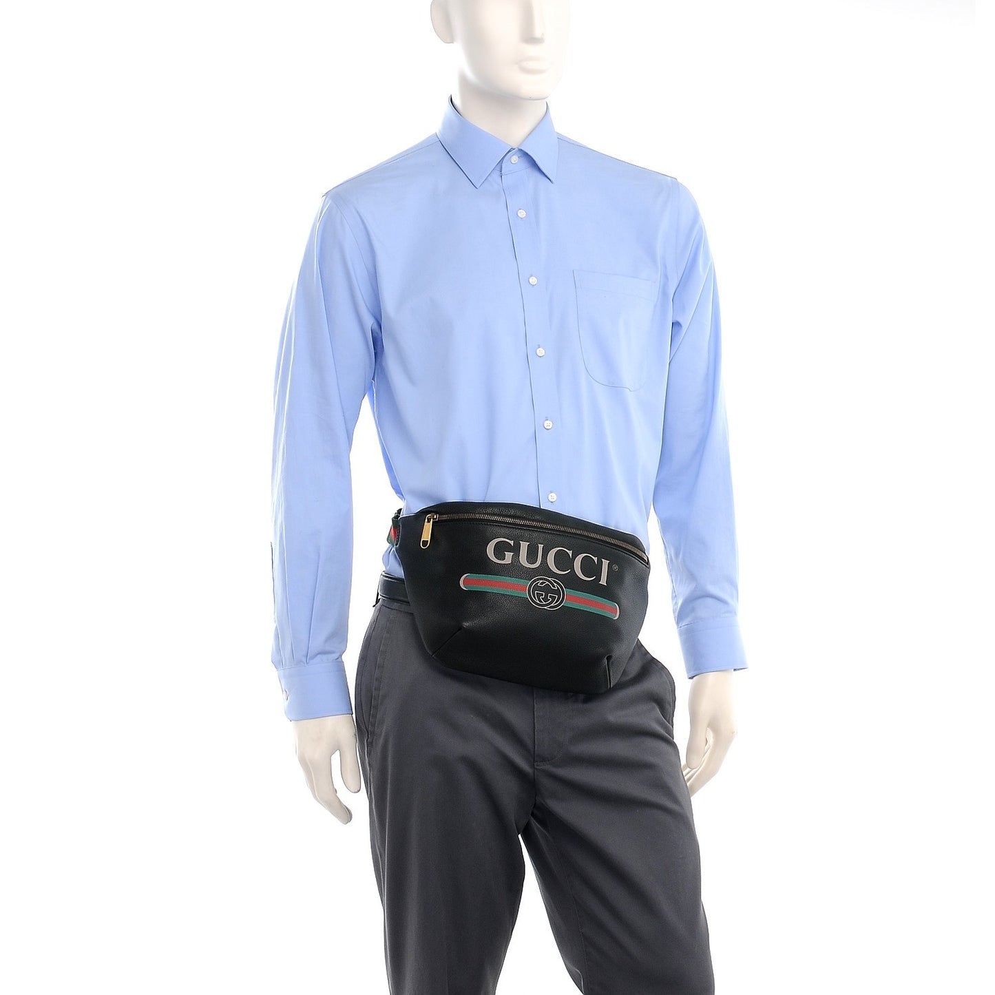 Grained Calfskin Logo Belt Bag Black