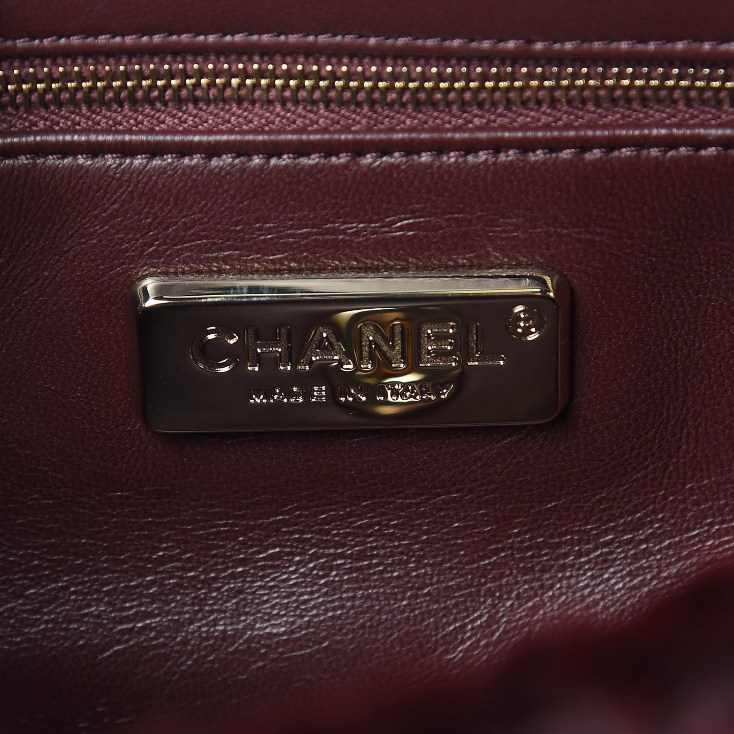 Orylag Rabbit Fur Quilted Medium Single Flap Burgundy