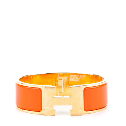Hermes Enamel Wide Clic Clac H Bracelet GM Orange 1 of 5