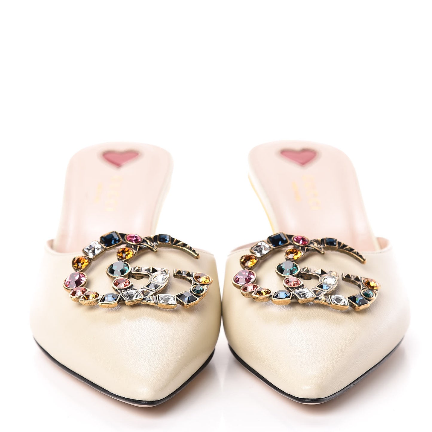 Malaga Kid Crystal GG Unia Mules 37 Vintage White