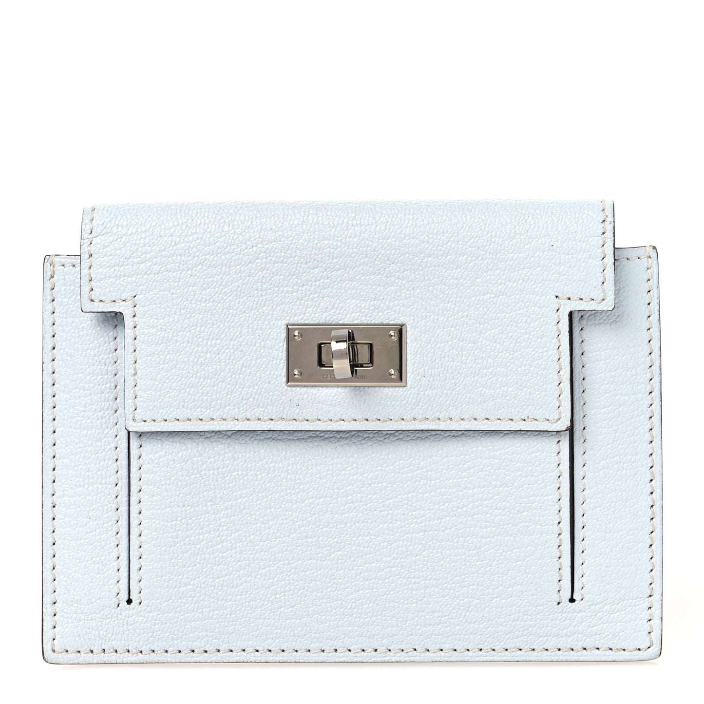 Chevre Mysore Kelly Pocket Compact Wallet Bleu Brume
