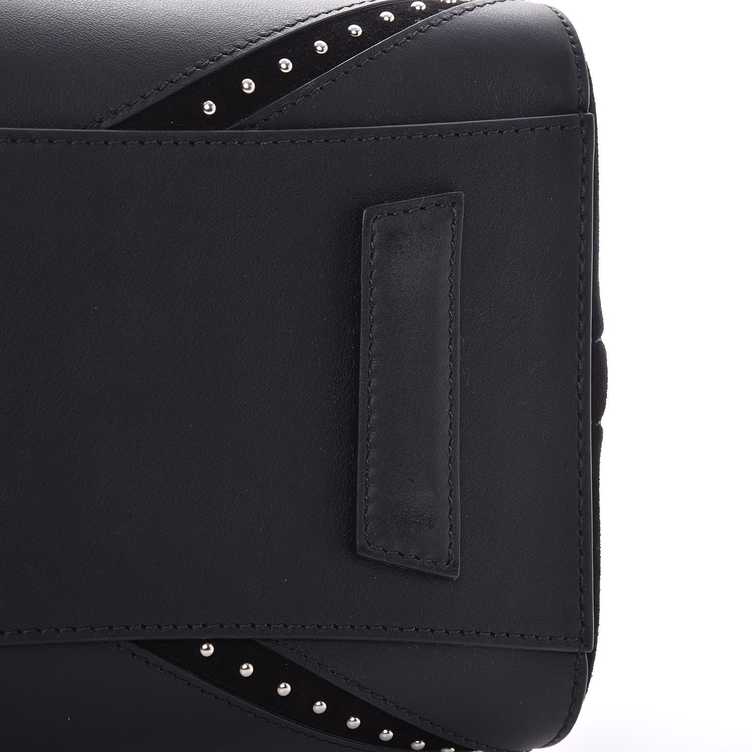 Givenchy Calfskin Suede Small Studded Chevron Antigona Black 9 of 11