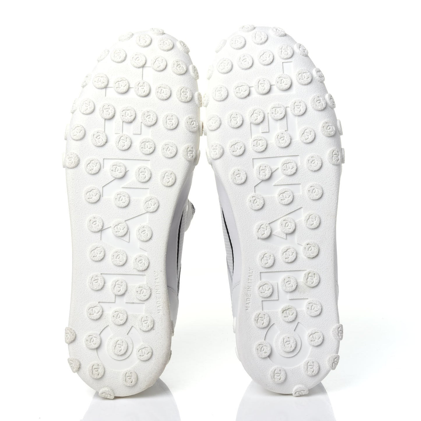Calfskin Mesh Lycra Womens Logo Sneakers 39 White