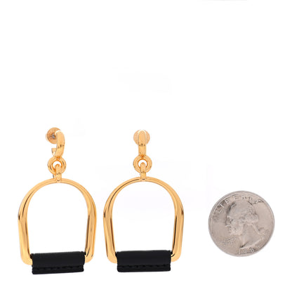 Hermes Swift Large Heritage Equestre Etrier Earrings Black 2 of 4