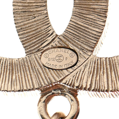 Chanel Enamel Pearl Beaded Drop Brooch Gold Black 4 of 4