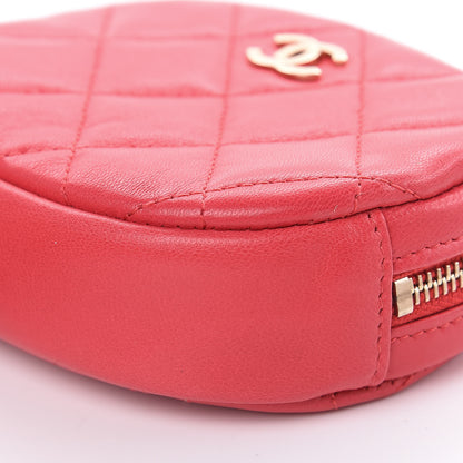 Chanel Lambskin Quilted Zip Around Classic Coin Purse Light Red 8 of 9