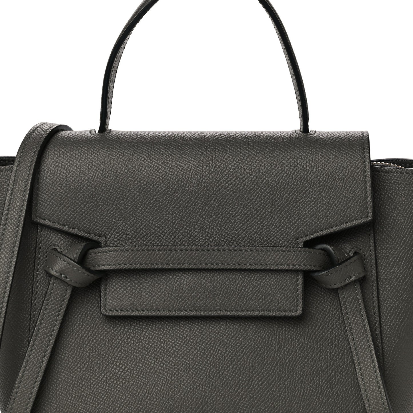 Grained Calfskin Nano Belt Bag Grey