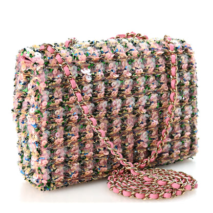Chanel Sequin Small Single Flap Pink Green Yellow Multicolor 3 of 10