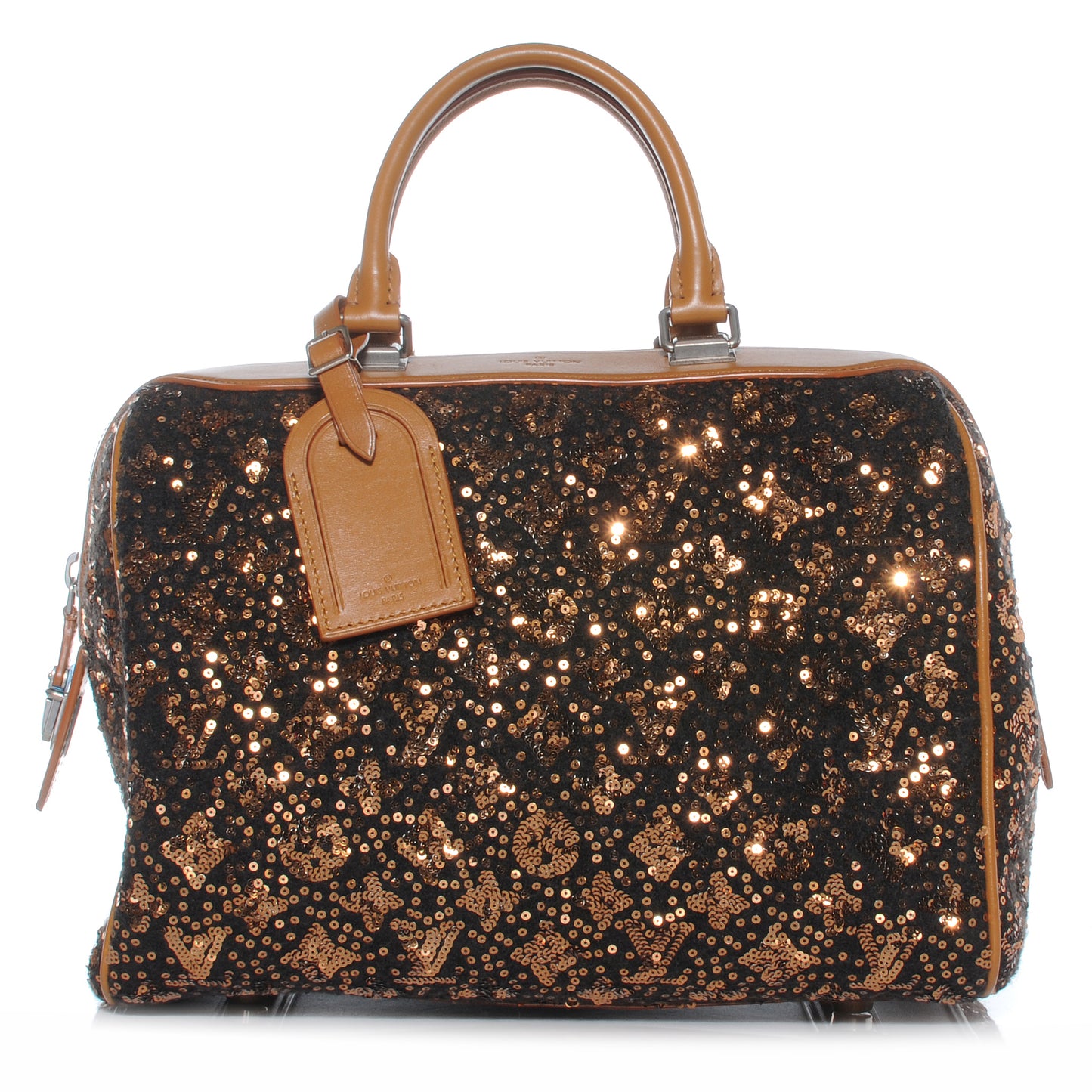 Sequin Monogram Sunshine Express Speedy Gold