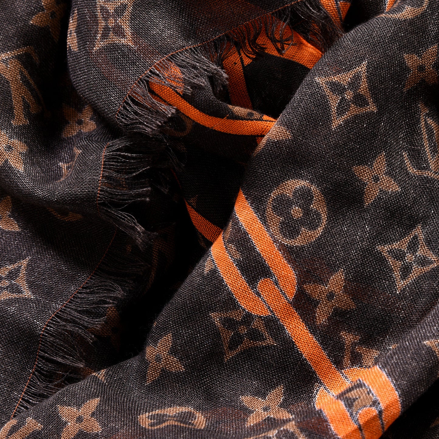 Silk Monogram Solar Ray Stole Orange