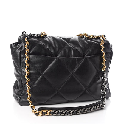 Chanel Goatskin Quilted Maxi 19 Flap Black 3 of 10