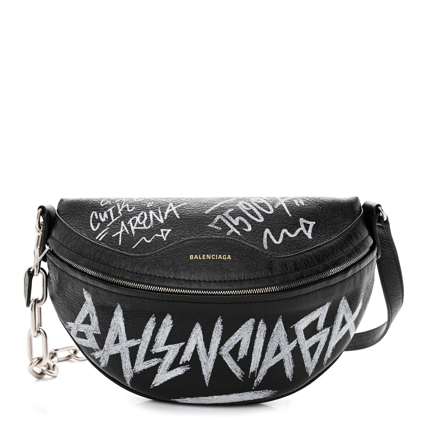 Agneau Arena Graffiti All Over XS Souvenir Belt Bag Black White