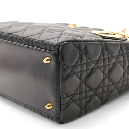 Christian Dior Lambskin Cannage Medium Lady Dior Black 10 of 10