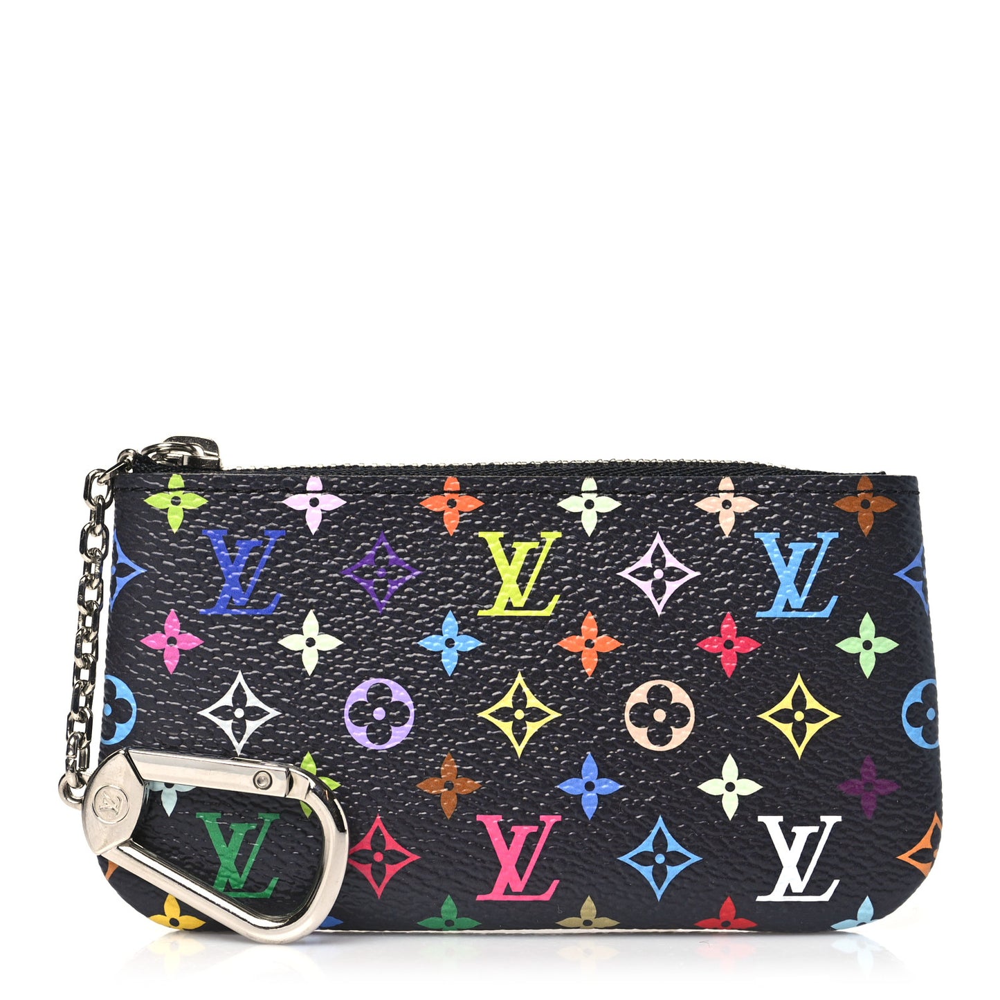 LV X TM Monogram Multicolor Key Pouch Black