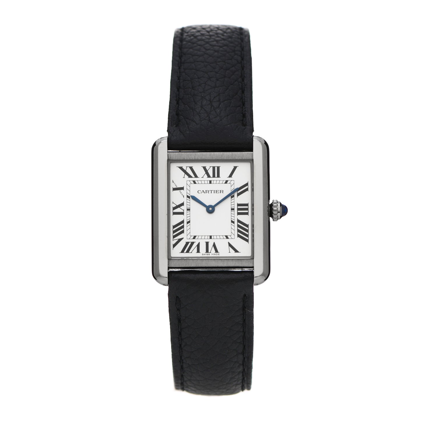 Stainless Steel Calfskin 24mm Tank Solo Quartz Watch