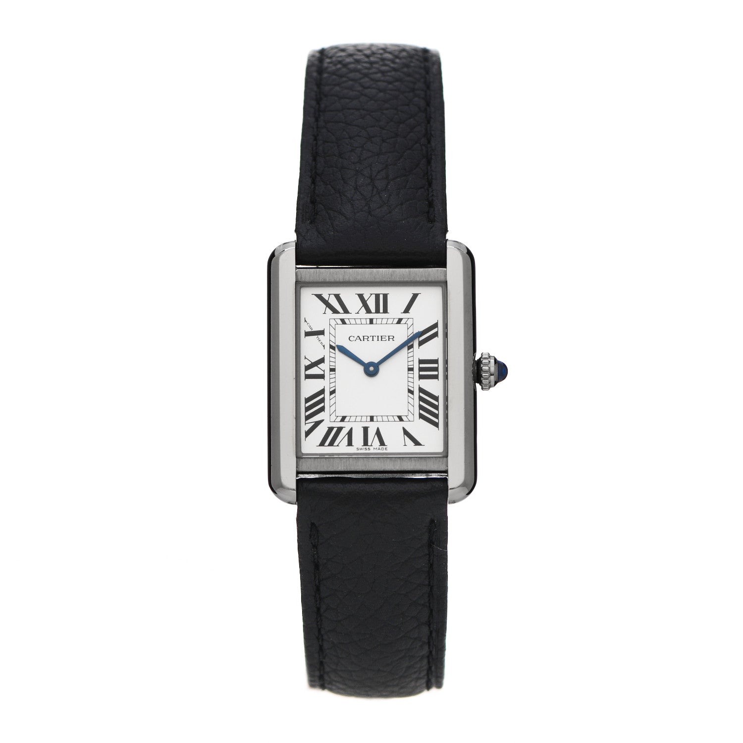 Cartier Stainless Steel Calfskin 24mm Tank Solo Quartz Watch 1 of 5