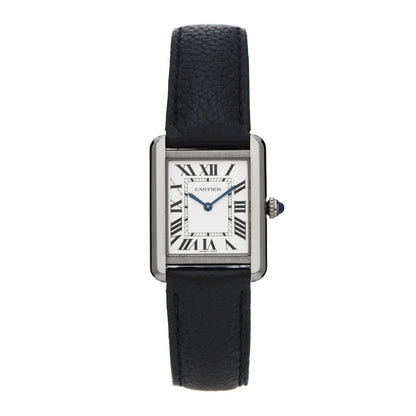 Cartier Stainless Steel Calfskin 24mm Tank Solo Quartz Watch 1 of 5
