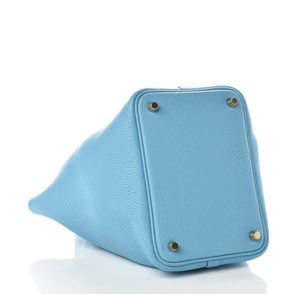 Hermes Taurillon Clemence Picotin Lock 18 PM Bleu Du Nord 4 of 10