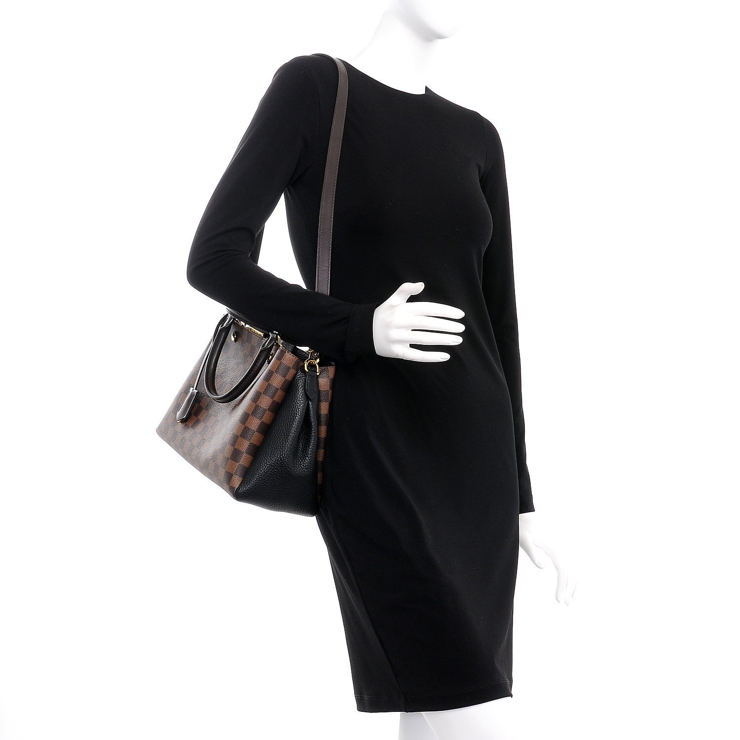 Louis Vuitton Damier Ebene Cuir Taurillon Brittany Black 2 of 11