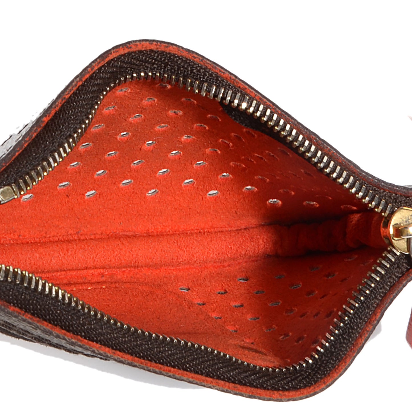 Monogram Perforated Key Pouch Orange