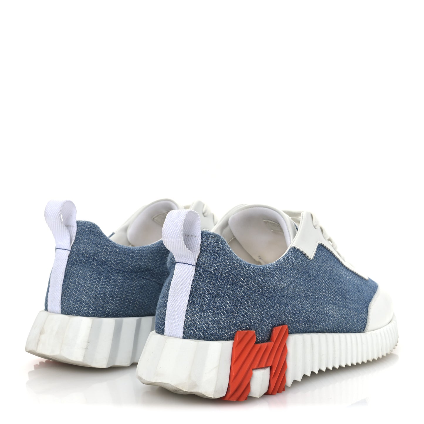 Denim Suede Goatskin Bouncing Sneakers 37 Bleu Clair White