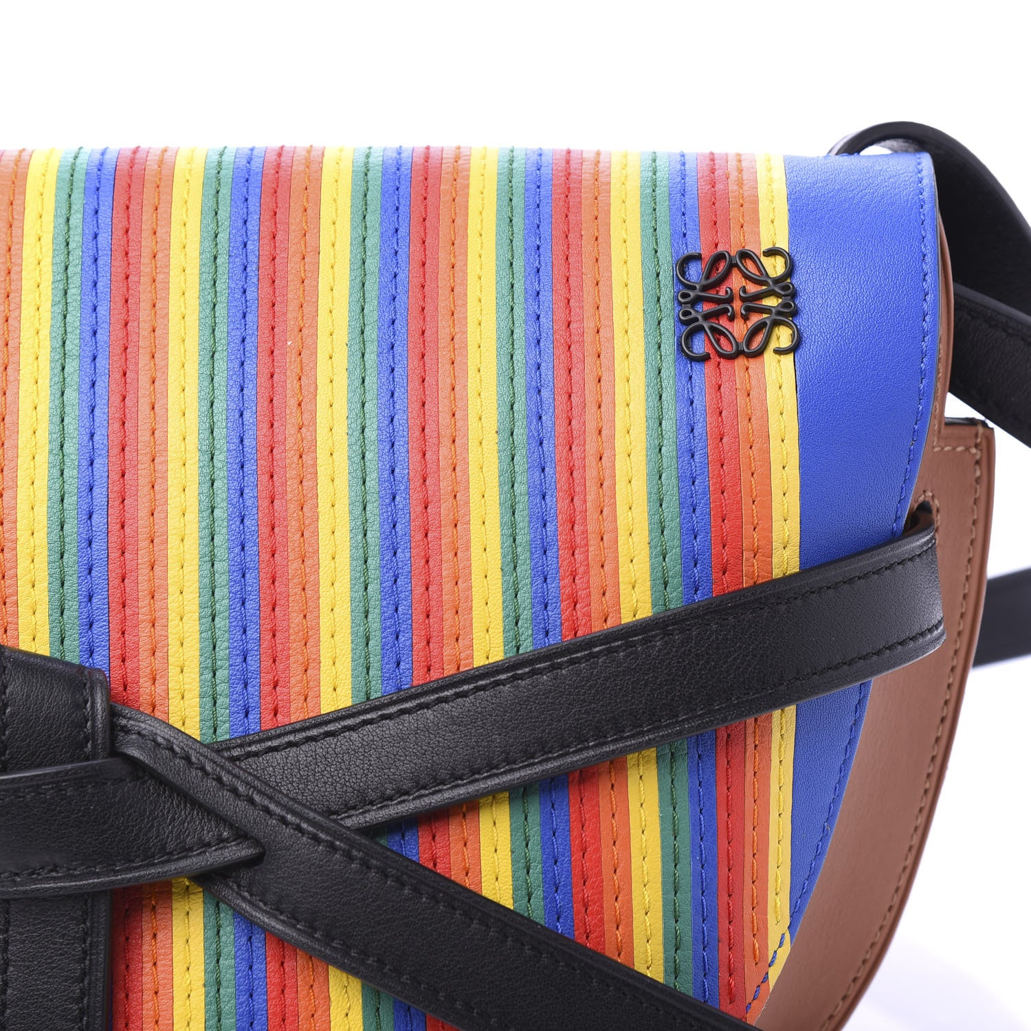 Loewe Calfskin Small Gate Crossbody Bag Rainbow Multicolor 9 of 9