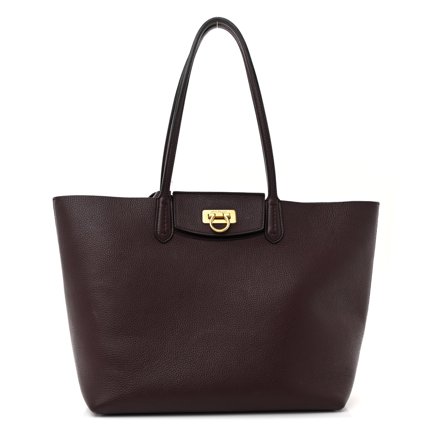 Salvatore Ferragamo Calfskin Travel Tote Burgundy 1 of 17