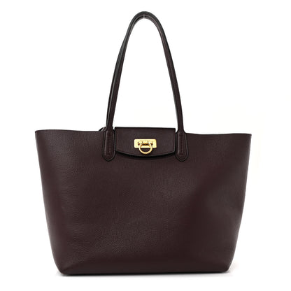 Salvatore Ferragamo Calfskin Travel Tote Burgundy 1 of 17