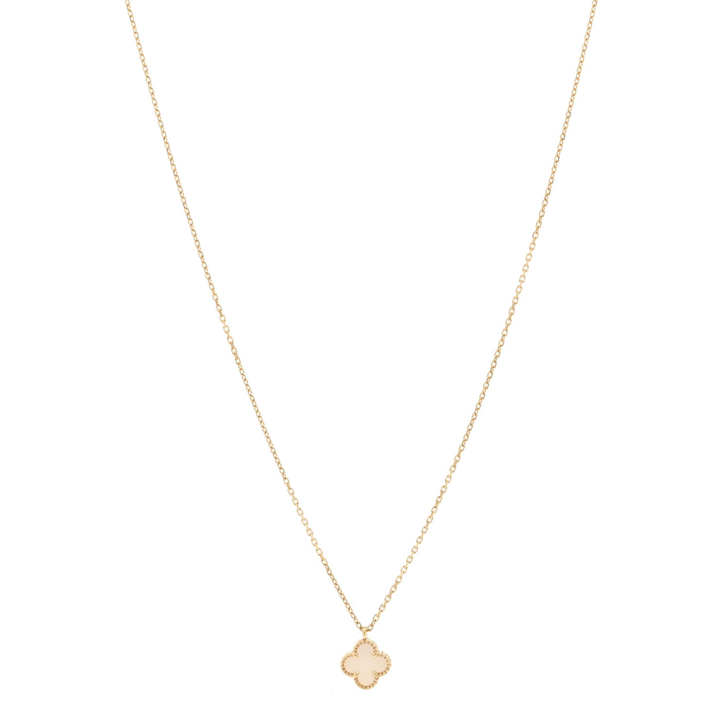 18K Yellow Gold Mother of Pearl Sweet Alhambra Pendant Necklace